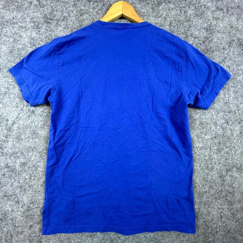 Skull Crossed Pencils Next Level‎ Apparel T-Shirt Unisex Kids Large Blue Cotton